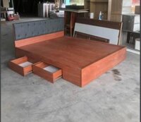 Giường gỗ công nghiệp đầu giường bọc nệm Tundo  - 1m6x2m