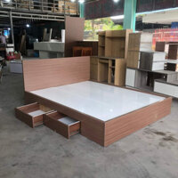 Giường gỗ công nghiệp MDF MIN 1M6-1M8-2M có ngăn kéo B9 (FREESHIP 50 KM )