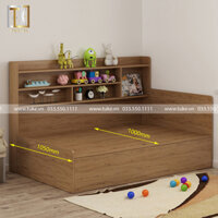 Giường gỗ đơn liền kệ đa năng – G06
