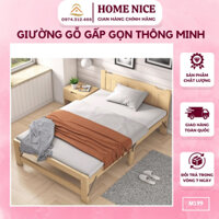 Giường Gỗ Gấp Gọn Thông Minh, Giường Gỗ Gấp Gọn 80cm - 100cm, Giường Gấp Gọn Thông Minh Cho Bé HOMENICE M199