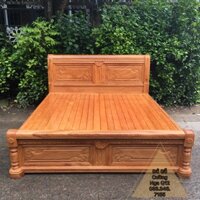 Giường Gỗ Gõ Đỏ Mẫu Quạt X - Phản Thưa