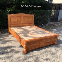 Giường gỗ gõ đỏ mẫu quạt X cong - vạt lan