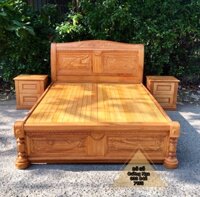 Giường Gỗ Gõ Đỏ Mẫu Quạt X Cong  80-125