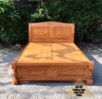 Giường Gỗ Gõ Đỏ Mẫu Quạt X Cong Phản Liền