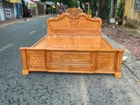 Giường gỗ Gõ Đỏ phản liền cao cấp giá tốt _ 1m8