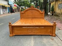Giường gỗ Gõ Đỏ phản liền cao cấp _ Mẫu nữ Hoàng