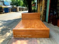 Giường gỗ Gõ Đỏ Phản Nan _ Mẫu Chỉ Hoa
