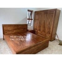 giường gỗ hương xám 2mx2m2 gỗ tự nhiên