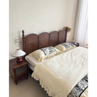 GIƯỜNG GỖ INDOCHINE - GIƯỜNG CỔ ĐIỂN CHÂN TIỆN GI26 #tiemdecorthang10