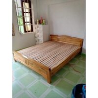 Giường gỗ keo tự nhiên như ảnh 1m6 và 1m8