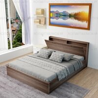 Giường gỗ ngăn kéo dưới và đầu giường