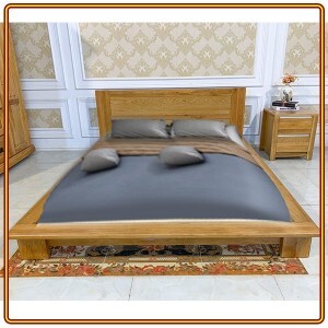 Giường gổ sồi kiểu Nhật - 1m8