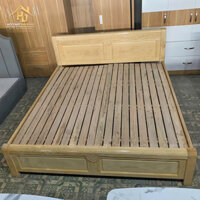 Giường Gỗ Sồi 1M8 Màu Sáng Mẫu Quạt Hiện Đại (Nhiều Màu)