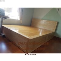 giường gỗ sồi màu tự nhiên 2 ngăn kéo