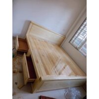 Giường Gỗ Sồi Nga 1m4 x 2m Dát Phản – Có 2 Ngăn Kéo