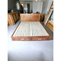 Giường Gỗ Sồi Nga 1m6 x 2m Dát Nan – Có 2 Ngăn Kéo Tiện Lợi