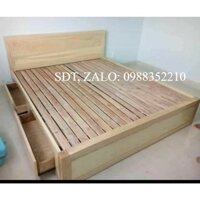 Giường gỗ sồi nga hộc kéo vạt thường nhiều kích thước 1m4-1m6-1m8( FREESHIP 60 KM )