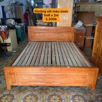 Giường gỗ sồi tự nhiên màu xoan 1m6 x 2m