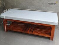 Giường gỗ spa, massage có nệm, 3 màu: trắng, đen và nâu