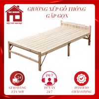 Giường gỗ thông gấp gọn 60/80/100/120/150X195cm tặng nệm - Giường xếp gỗ thông sang-bền-đẹp