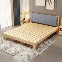 Giường gỗ thông hiện đại 1m8 x 2m (kèm đệm tựa lưng)