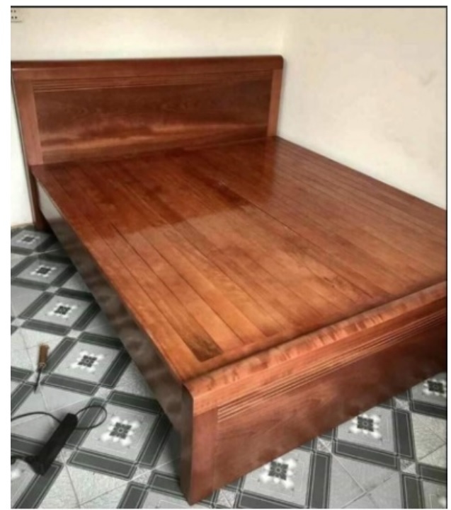 Giường gỗ xoan 1m6x2m giát phản GGN05