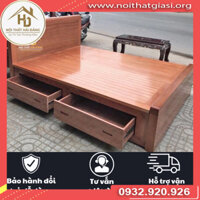 Giường Gỗ Xoan Đào 1M2 Có Hộc Hiện Đại, Giường Ngủ Gỗ Xoan Tự Nhiên Màu Nâu 2 Hộc Kéo Đựng Đồ Tiện Lợi, Giường thôngminh