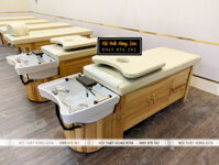 Giường gội bồn sứ kín tủ cho spa, dưỡng sinh GGD16