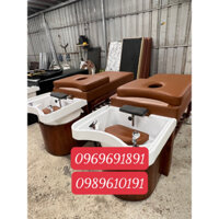 Giường gội đầu 2in1, giường gội dưỡng sinh tai thỏ, Giường gội đầu dưỡng sinh khung gỗ cao cấp nhiều màu chuyên dùng