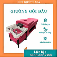 Giường gội đầu dưỡng sinh 2in1 - Khung sắt cao cấp, chắc chắn, màu hồng [Nhận đặt theo yêu cầu]