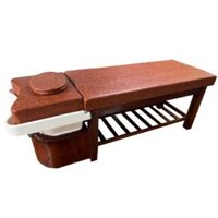 Giường Gội Đầu Dưỡng Sinh Spa Chân Gỗ Chậu Nhựa Tai Thỏ