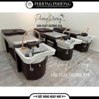 Giường Gội Đầu Dưỡng Sinh 2IN1, Chân Sắt Cứng Cáp, Phù Hợp Cho Spa Và Salon Làm Đẹp Chuyên Nghiệp