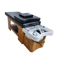 Giường gội đầu dưỡng sinh massage gỗ thông bồn sứ GG513