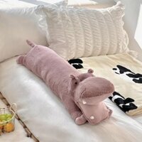 Giường hà mã dài có gối kê chân, tựa đầu giường ngủ dễ thương, gối dải sofa phòng khách, gối đệm