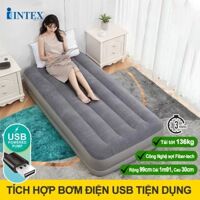 Giường hơi đơn INTEX 99cm cao cấp tích hợp bơm điện cổng USB 64112
