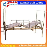 Giường inox 2 tay quay, có bô vệ sinh, có thành giường, cọc màn.
