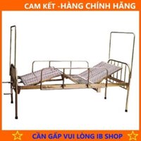 Giường inox 2 tay quay, có bô vệ sinh, có thành giường, cọc màn - Hàng Hãng