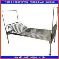 Giường Inox bệnh nhân inox cho bệnh nhân, có nâng được đầu, có cọc màn.