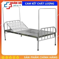 Giường Inox bệnh nhân inox cho bệnh nhân, có nâng được đầu, có cọc màn.