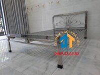 Giường inox vuông không nệm đầu giường