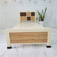 Giường khung sắt ốp gỗ cao cấp cho phòng ngủ hiện đại free ship TPHCM - Giường sắt