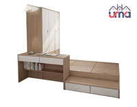Giường Liền Tủ Gỗ Có Kệ Sách Hiện Đại GLT005