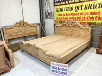 Giường Luis hoa hồng chim trĩ 2mx2m2 siêu Vip ( gỗ gõ đỏ )