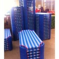 Giường lưới mầm non chân vuông siêu thoáng cho bé yêu loại 1 nan chống chống võng cong