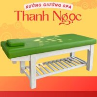 Giường massage chân gỗ, giường spa, giường phun săm thẩm mỹ, chân gỗ chắc chắn