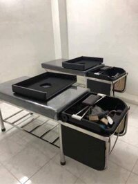giường massage gội đầu inox – bọc thùng