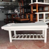 Giường Massage Spa chân gỗ màu trắng kích thước 180x70cm
