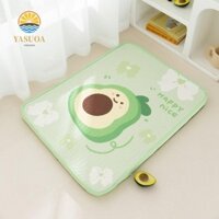 Giường mát mẻ cho chó LARCHLO, Thảm ngủ mềm hình chữ nhật cho thú cưng, Thảm ngủ bằng cao su chống mài mòn dễ thương Họa tiết hoạt hình Nệm thú cưng mùa hè