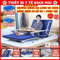 Giường Nâng Hạ RUIKANG Trợ Lực Bằng Điện Hỗ Trợ Nâng Đỡ Bệnh Nhân, Người Già - Có Bàn Ăn, Bô VS, Chậu Gội Đầu