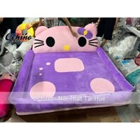 Giường Nệm Hình Thú, Giường Ngủ Handmade siêu xinh cho bé kích thước 160cm x110 x5cm Mẫu kity tím hồng